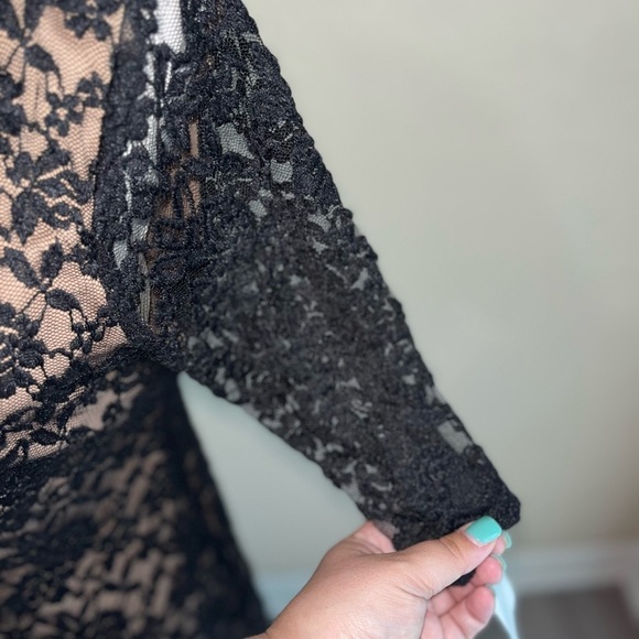 Connected Apparel Cocktail Black Lace Illusion Dress, NWT - Picture 7 of 9